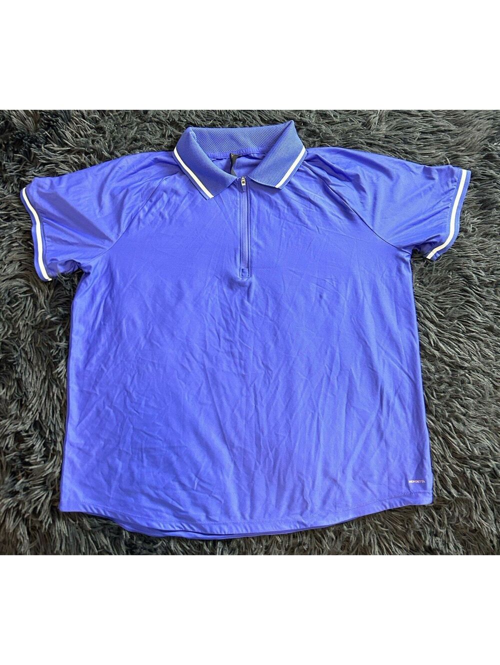 Mondetta Women’s Purple Blue Polo Shirt Quarter Zip Athletic Top Size Large